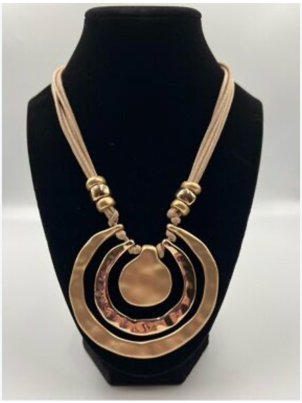 Elegant Gold-Tone Layered Crescent Necklace for Women